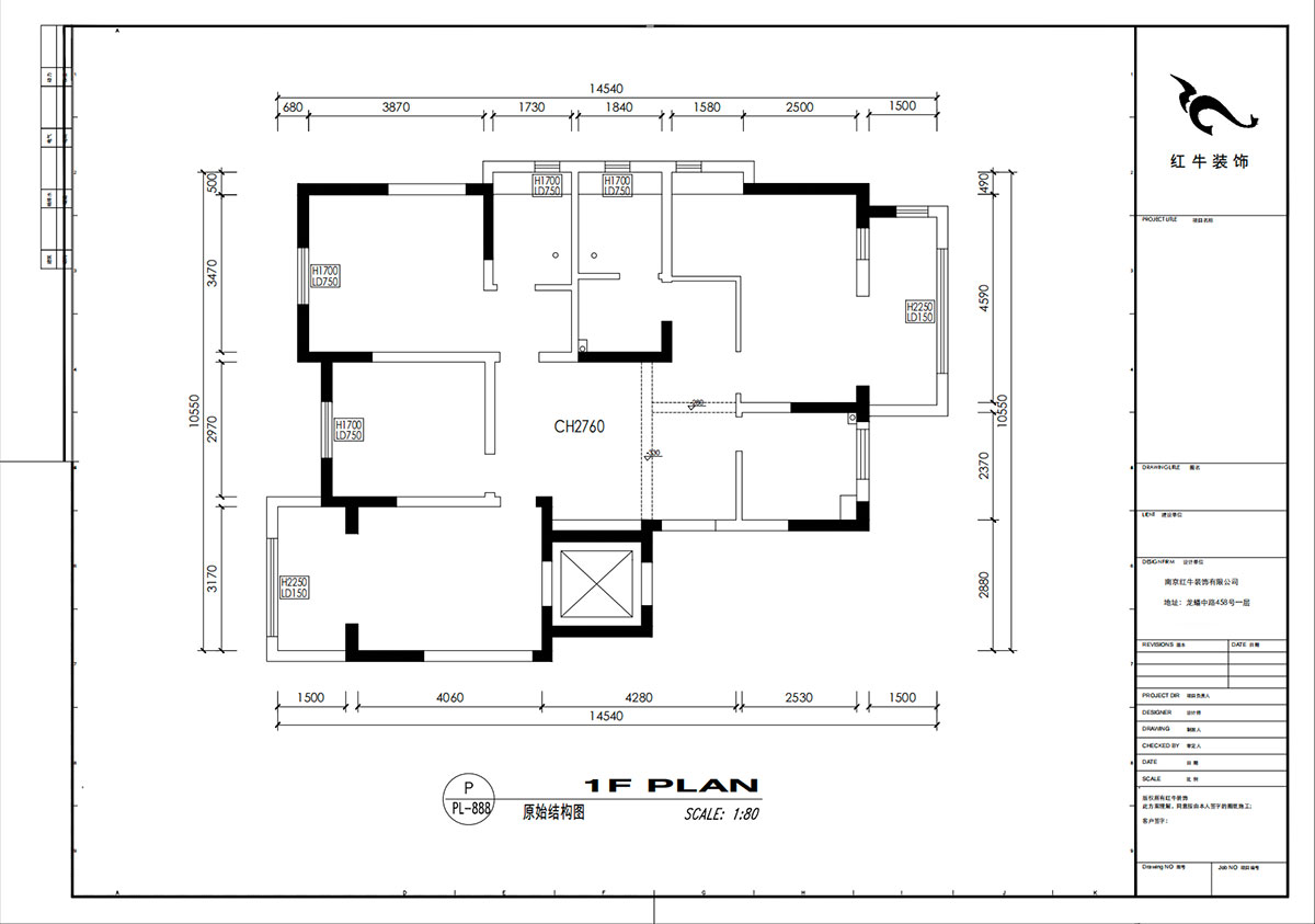 刘小勇｜柏悦澜庭28-206-125㎡-现代简约风格｜3室2厅2卫｜老房装修｜定制家｜全包17万｜00_01原始结构图